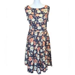 Lindy Bop Navy Floral Dress